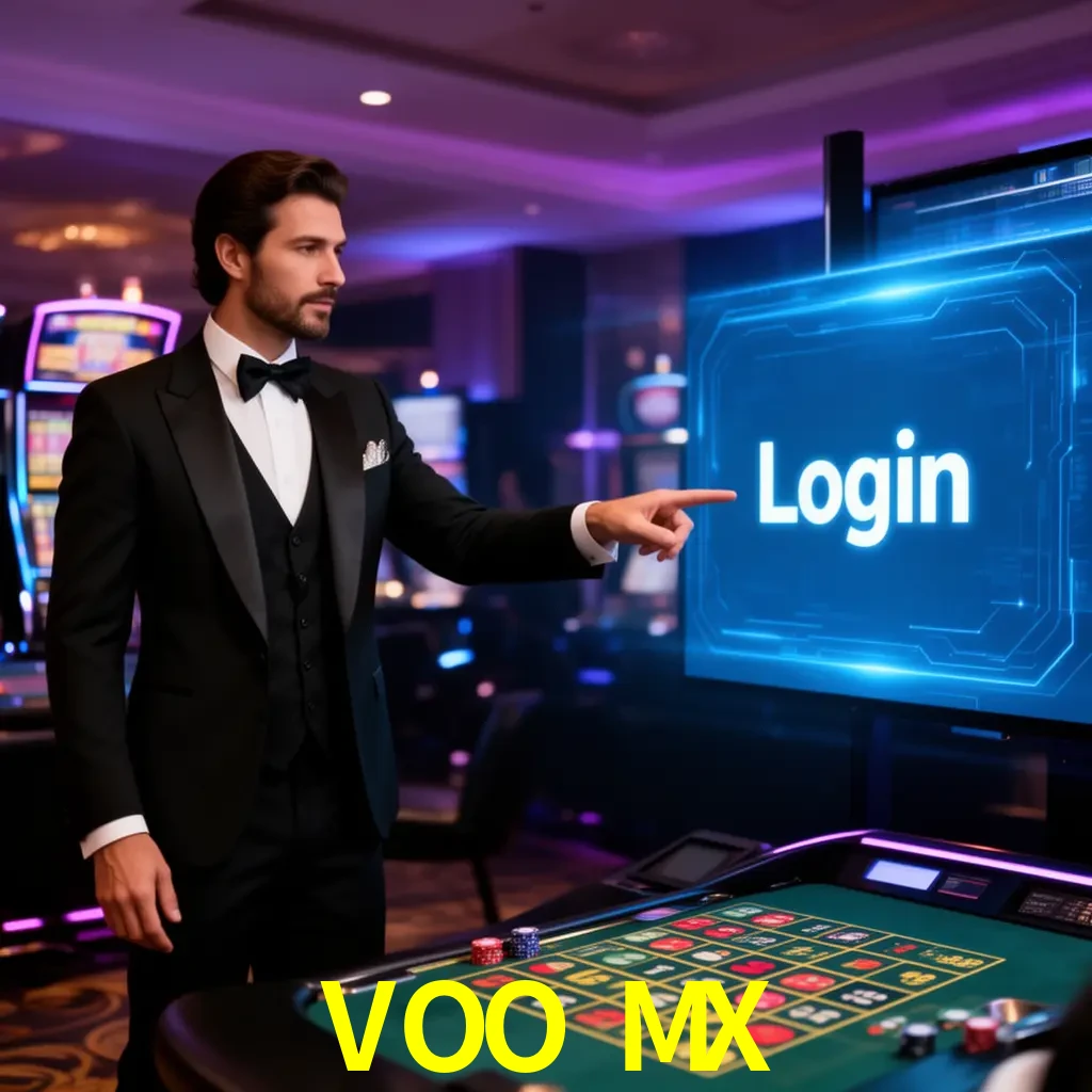 VOO MX Login - OTP, cuenta y soporte Pantalla VOO MX Login con OTP, contraseña, cuenta segura y soporte móvil